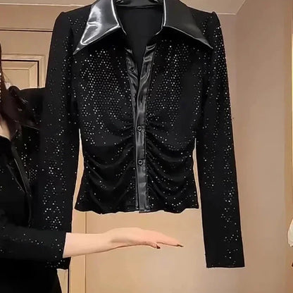 Elegant Black Sequin Shirt – Glamorous Sparkling Top for Parties and Night Outs