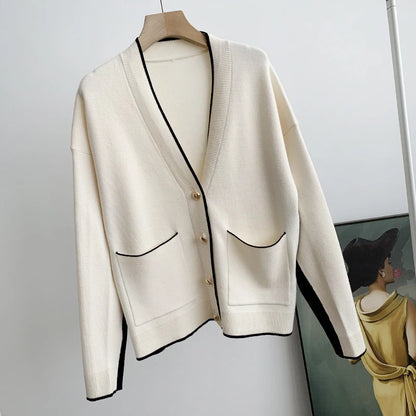 V-Neck Knit Cardigan