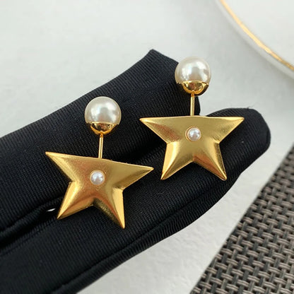 Star Pearl Earrings for Women