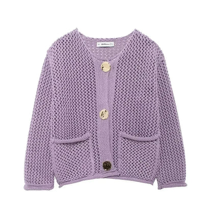 Relaxed Fit Knitted Cardigan for Women