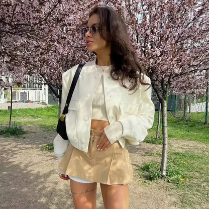 Women's Cropped Bomber Jacket