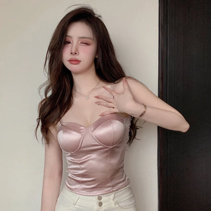 Satin Wrap Camisole Top for Women