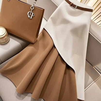 Coffee Color A-Line Maxi Skirt – Elegant Long Skirt for Women, Perfect for Any Occasion