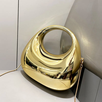 Golden Round Clutch – Elegant Evening Bag