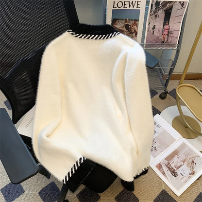 Vintage Plaid Knitted Cardigan