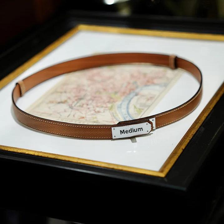 Women's Adjustable Leather Belt - Genuine Leather Waist Belt with Classic Buckle