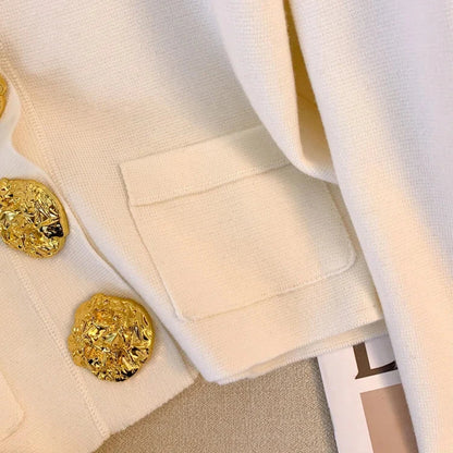 Big Button Knit Cardigan - Chunky Knit Women’s Sweater for Casual Fall Layering