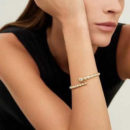 Geometric CZ Bangle – Elegant Bracelet for Women