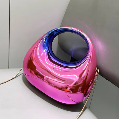 Golden Round Clutch – Elegant Evening Bag