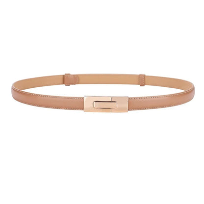 Elegant Leather Gold Buckle Belt – Stylish Women’s Adjustable Fashion Accessory
