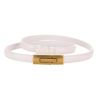 Elegant Leather Gold Buckle Belt – Stylish Women’s Adjustable Fashion Accessory