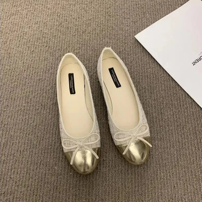 Bow Knot Ballet Flats - Stylish Women’s Ballet Shoes with Comfortable Fit and Bow Detail
