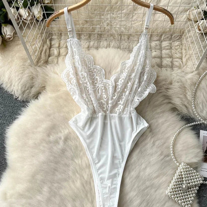 Elegant Women’s Lace Sheer Bodysuit – Sexy Slim Fit Lingerie for Women