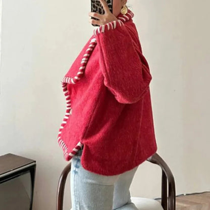 Chic Wool Plush Coat – Stylish Women’s Winter Outerwear for Warmth and Elegance