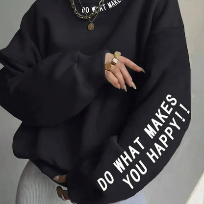 Women's Happy Print Sweatshirt