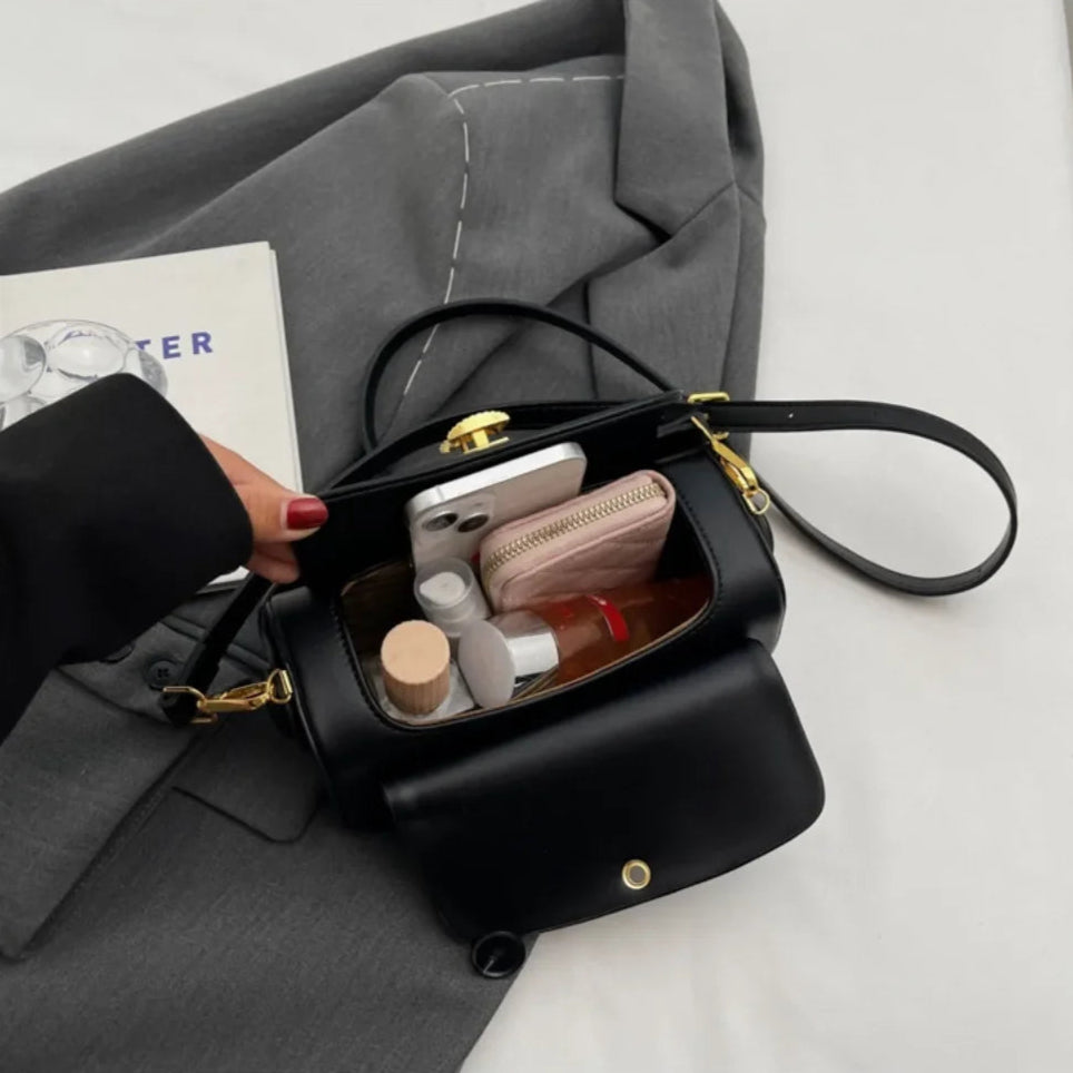 Black Leather Shoulder Bag - Elegant and Practical Women’s Leather Handbag for Everyday Use