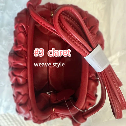 Women's PU Leather Cloud Bag - Ruched Dumpling Small Crossbody Clutch for Parties, Weddings, and Chic Style