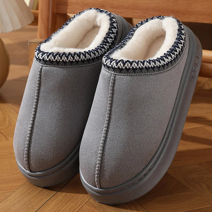 Cozy Fluffy Platform Slippers for Women with Soft Plush Fabric and Anti-Slip Sole