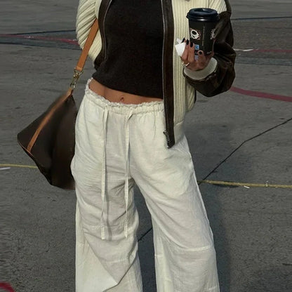 Contrasting Leather Jacket – Bold Color-Block Leather Outerwear for Women, Trendy and Stylish