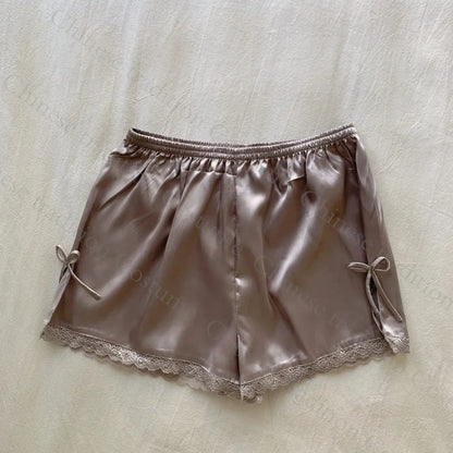 Elegant Women’s Satin Pajama Set with Lace Trim – Luxury Sleepwear for Comfort and Style