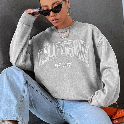 Women's California Print Sweatshirt - Casual and Trendy Pullover