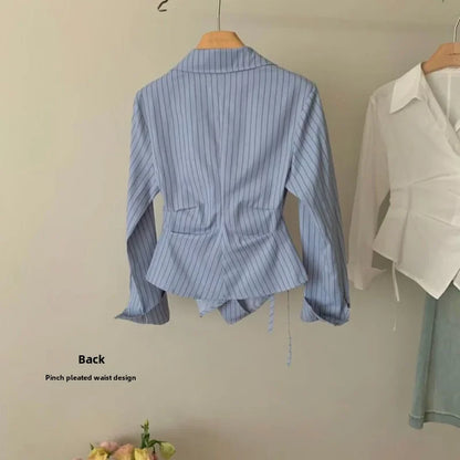 Irregular Waist Slim Shirt for Women