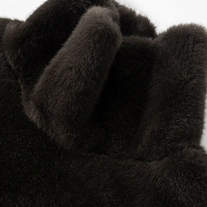 Faux Fur Shawl Crop Coat for Women