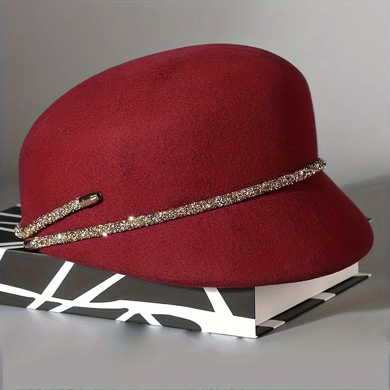 Elegant French Wool Felt Hat for Women – Classic Winter Fashion Accessory