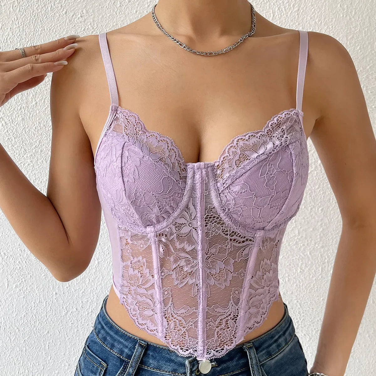 Lace Corset Cami Top for Women