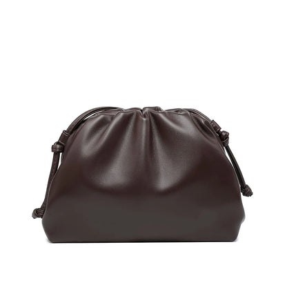 Women's PU Leather Cloud Bag - Ruched Dumpling Small Crossbody Clutch for Parties, Weddings, and Chic Style