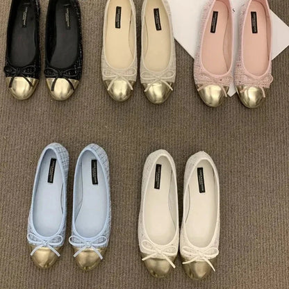 Bow Knot Ballet Flats - Stylish Women’s Ballet Shoes with Comfortable Fit and Bow Detail