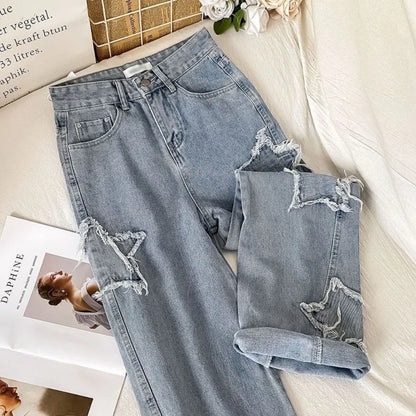 High Waist Star Jeans for Women