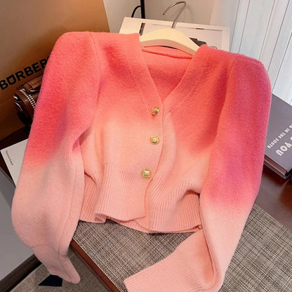 Gradient Knit Cardigan for Women