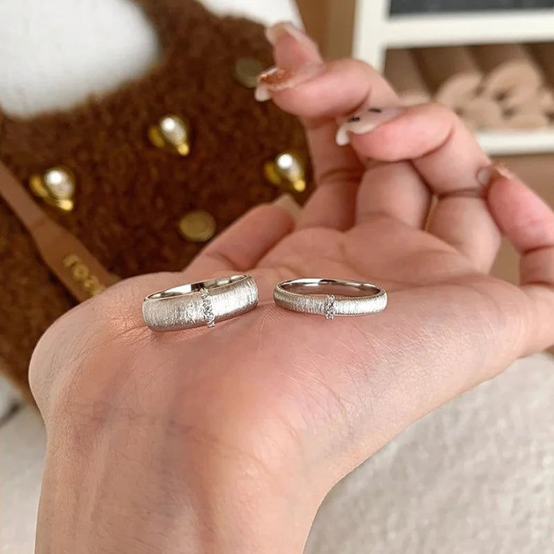 Gold Matte Zircon Ring – Elegant Women's Statement Ring