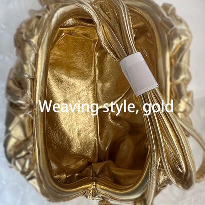 Women's PU Leather Cloud Bag - Ruched Dumpling Small Crossbody Clutch for Parties, Weddings, and Chic Style