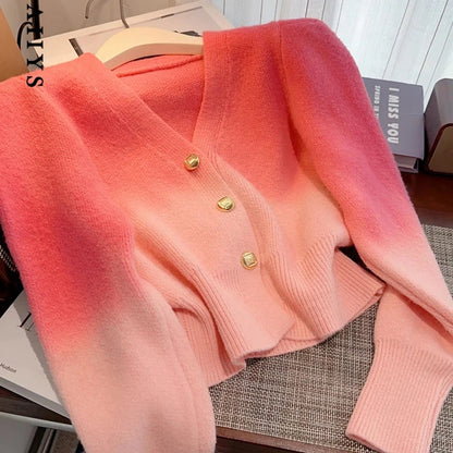 Gradient Knit Cardigan for Women