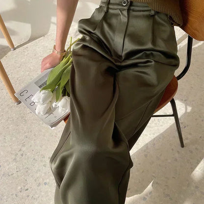 Spring Summer Wide-Leg Pants for Women