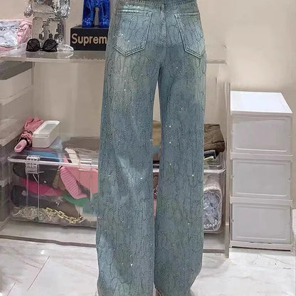 Shiny Diamond Rhinestone Jeans for Women