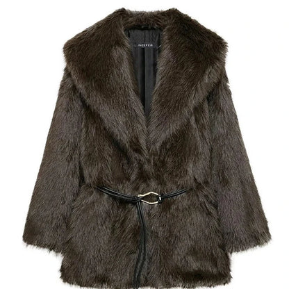 Retro Faux Fur Coat for Women