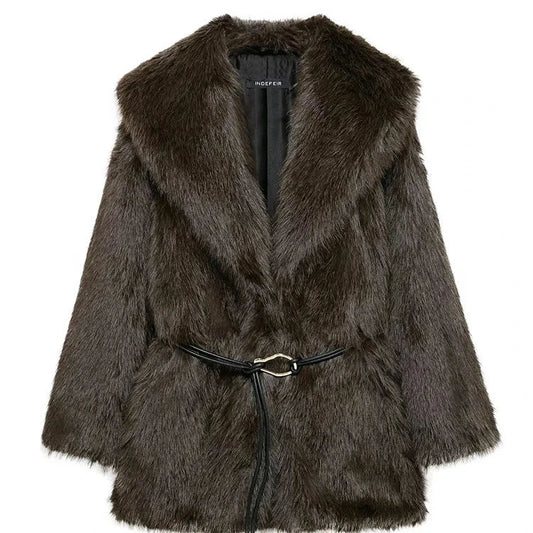 Retro Faux Fur Coat for Women