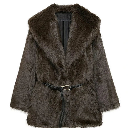 Retro Faux Fur Coat for Women