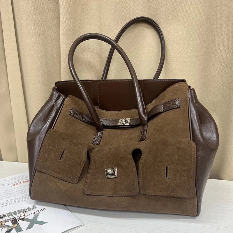 Suede Patchwork Tote