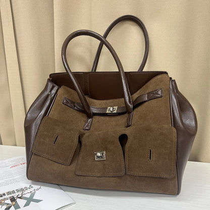 Suede Patchwork Tote