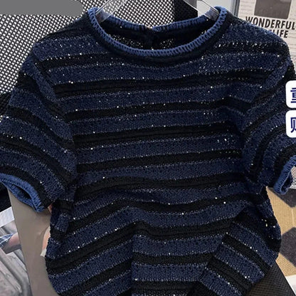 Striped Knit T-Shirt for Women