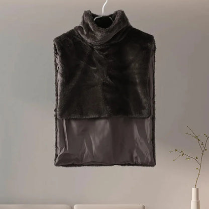 Faux Fur Shawl Crop Coat for Women