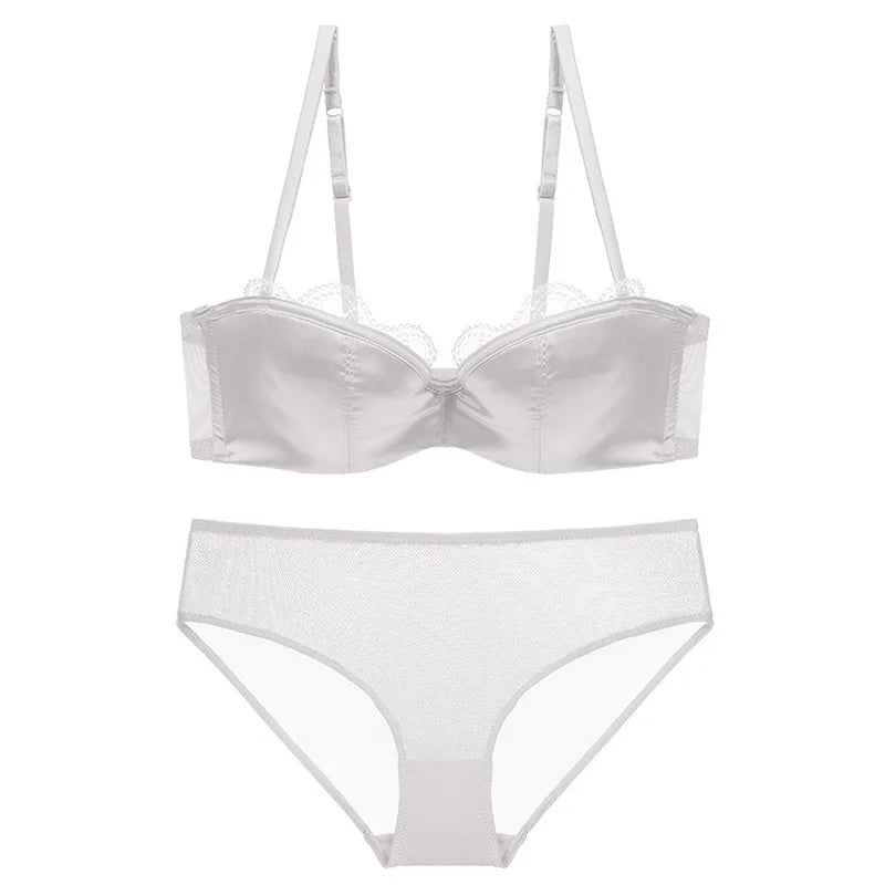 Elegant Lace Push-Up Bra and Panty Set for Women