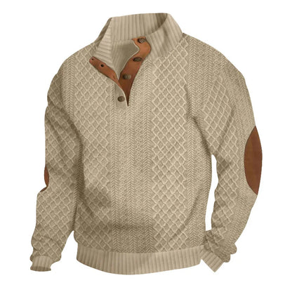 Men's Jacquard Sweatshirt – Stylish Textured Casual Pullover