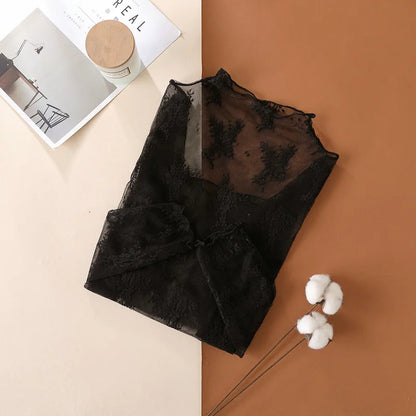 Sheer Lace Crop Top for Women