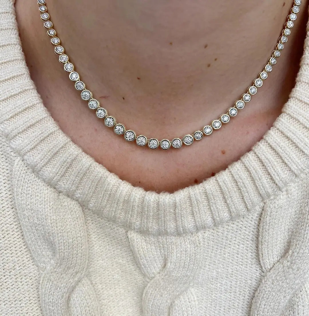 Geometric CZ Necklace – Elegant Jewelry with Cubic Zirconia Stones