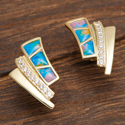 Luxury White Cubic Zirconia Earrings - Vintage Synthetic Gemstone Party Jewelry for Women